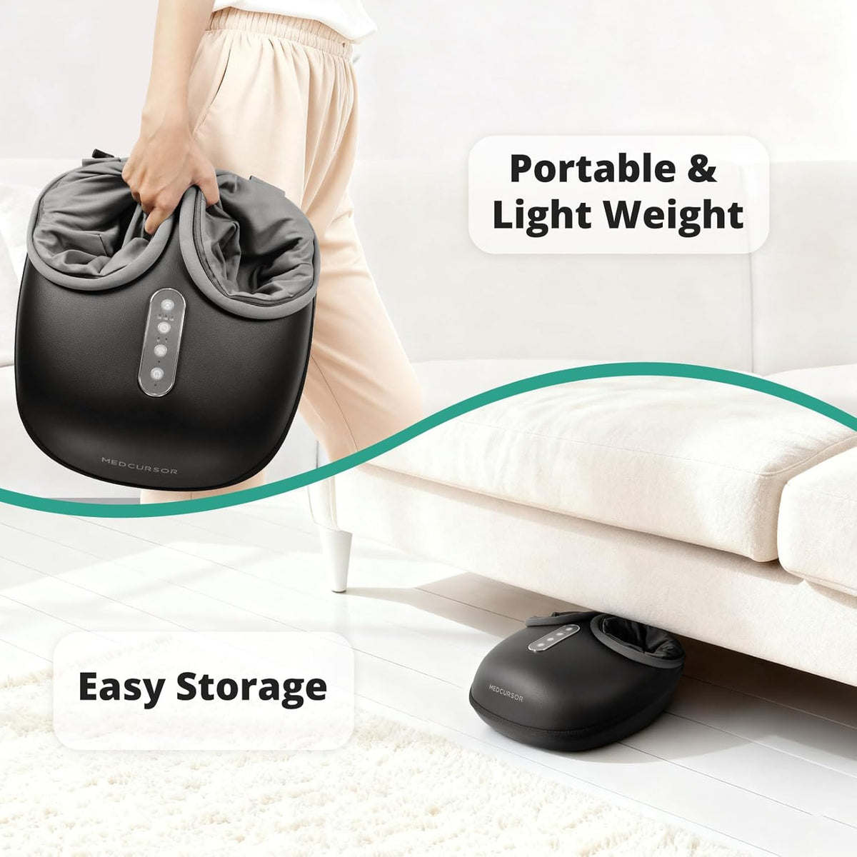 Medcursor Foot Massager with Heat Shiatsu Deep Kneading Foot Massage Machine for Tired Feet, Plantar Fascia Relief, and Muscle Relaxation with Multi-Level Settings