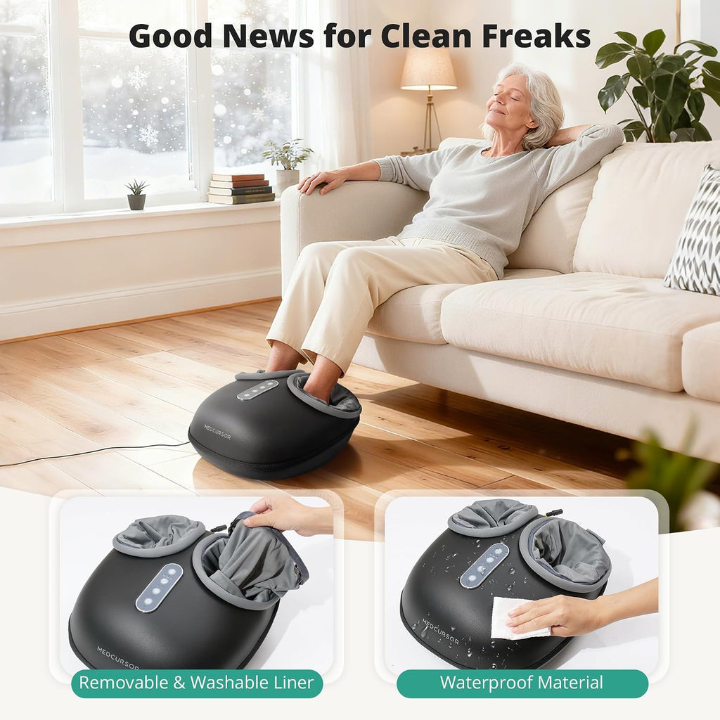 Medcursor Foot Massager with Heat Shiatsu Deep Kneading Foot Massage Machine for Tired Feet, Plantar Fascia Relief, and Muscle Relaxation with Multi-Level Settings
