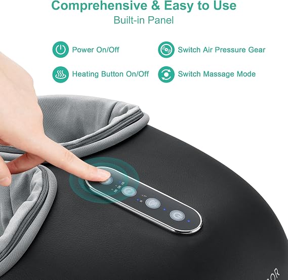 Medcursor Foot Massager with Heat Shiatsu Deep Kneading Foot Massage Machine for Tired Feet, Plantar Fascia Relief, and Muscle Relaxation with Multi-Level Settings