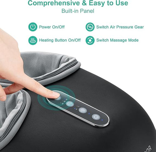 Medcursor Foot Massager with Heat Shiatsu Deep Kneading Foot Massage Machine for Tired Feet, Plantar Fascia Relief, and Muscle Relaxation with Multi-Level Settings