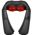 Neck and Shoulder Massager with Heat Therapy for Pain Relief, 4D Deep Tissue Kneading Massage Pillow, 3 Adjustable Intensity Speeds, Soothing Warmth for Muscle Relaxation, Back Massage, Black, Corded Electric