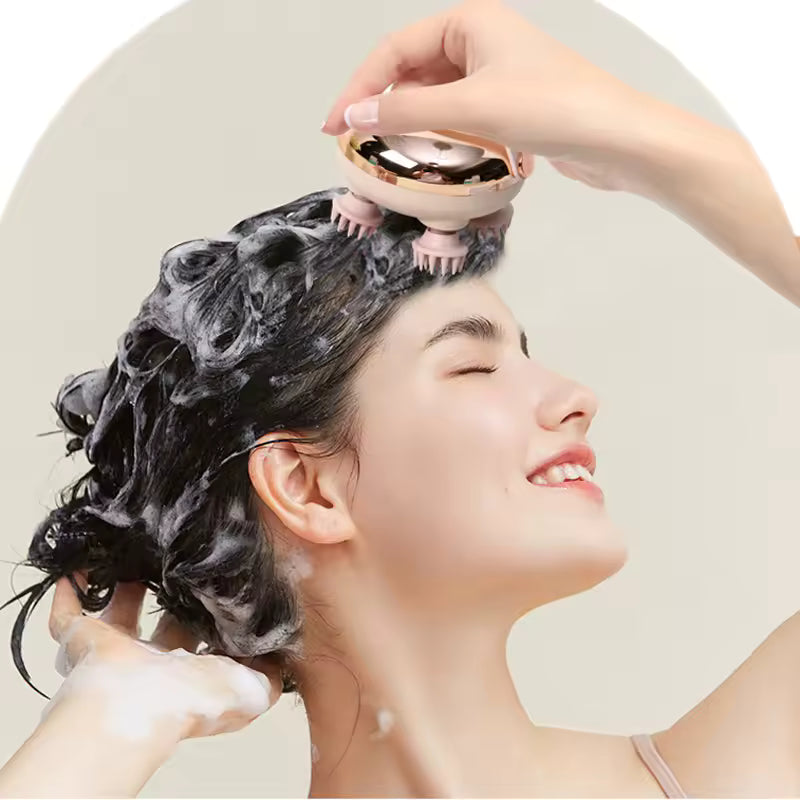 Rechargeable Waterproof Head & Scalp Massager Relaxing Handheld Massage Tool