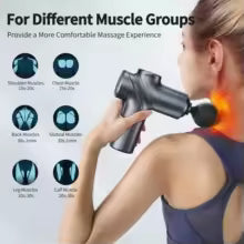 Leercon Massage Gun, Deep Tissue Percussion Massager for Athletes, Muscle Massage Gun for Back, Legs & Body, 4 Interchangeable Massage Heads, Quiet Brushless Motor, Portable Massage Gun for Men & Women