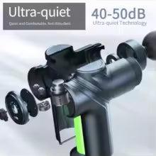 Leercon Massage Gun, Deep Tissue Percussion Massager for Athletes, Muscle Massage Gun for Back, Legs & Body, 4 Interchangeable Massage Heads, Quiet Brushless Motor, Portable Massage Gun for Men & Women