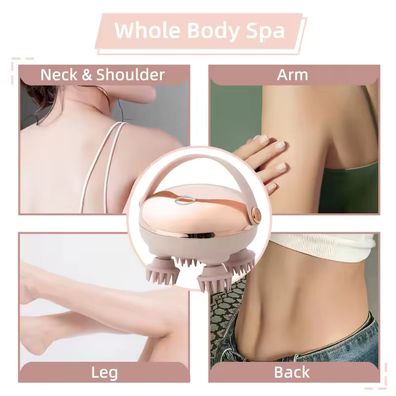 Rechargeable Waterproof Head & Scalp Massager Relaxing Handheld Massage Tool