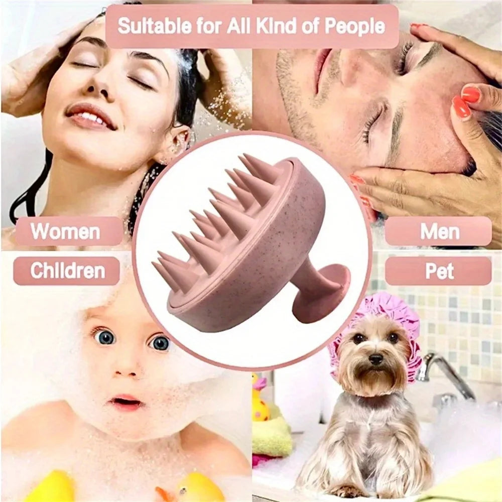 Scalp Scrubber and Massager, Silicone Shampoo Brush for Wet & Dry Hair, Scalp Exfoliator for Dandruff Removal